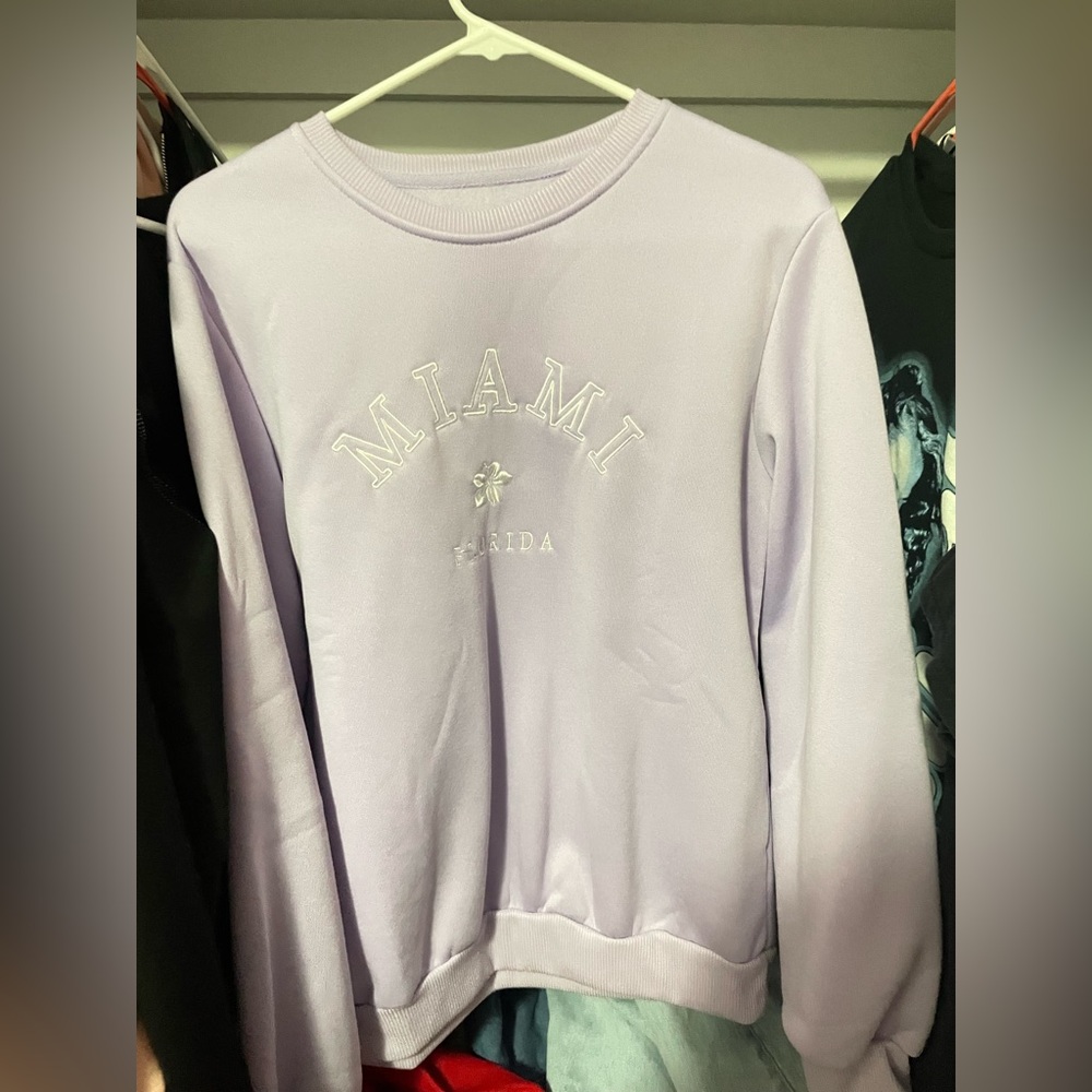 Purple preppy hoodie oversized